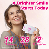Teeth Whitening Strips - 14 Treatments Enamel Safe, Professional Teeth Whitening with Non-Slip Dry Strip Technology, Deep Stains Removal,
